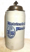 Augustiner Brau Munich Oktoberfest 2018 lidded 1L Masskrug German Beer S... - $99.50