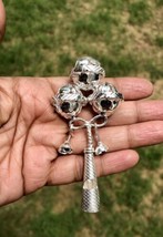 925 Silver Hindu Religious Kanha jis Jhunjhuna Baby Rattle 3.5 inch 26.8 gram - £42.15 GBP