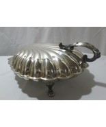 Large hinged Clamshell Footed Silverplate server Hollow ware - $125.00