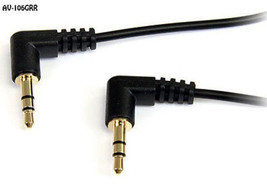 6ft. Slim 3.5mm M/M Right Angle Stereo Audio Cable, Gold-Plated - AV-106GRR - £18.67 GBP