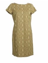 Lauren RALPH LAUREN Tan Stretch Ponte Knit Python Print Sheath Dress L - $64.35