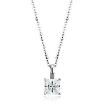 3Ct Princess Cut Simulated Diamond Pendant Rhodium Plated Fashion Necklace 16&quot; - £38.45 GBP