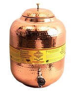 Hammered Copper Water Dispenser Container Pot Tank, Storage Water, Table... - $262.17