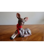 Deer Brown Spotted Figurine Resin Retro Look Sitting Christmas 7.5&quot; Glit... - $301.72 MXN