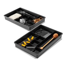 Madesmart Set of 2 Plastic 6-Compartment Drawer Organizer Gadget Trays, ... - $19.81