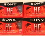 Sony Audio Cassette Tape Lot of 4   HF-90 Minute Normal Bias - £8.53 GBP