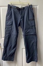 BC Clothing Convertible Cotton Blend Hiking Pants Mens Large 30 Navy Blue - $24.70