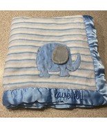 A.D. Sutton &amp; Sons Blue Stripes Elephant Baby Blanket I LOVE YOU Satin Trim - $351.08 MXN