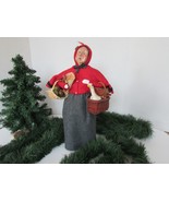 1995 BYERS CHOICE CAROLER LADY SHOPPER BASKET GOOSE APPLES SIGNED LTD 71... - €46,39 EUR