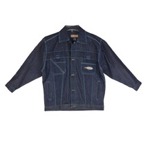 Y2K Jon V.J. Collection Men&#39;s M Denim Trucker Jean Jacket, Streetwear Da... - £23.12 GBP