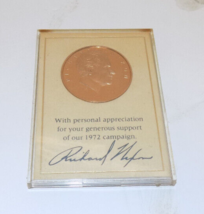 Richard Nixon 1972 Presidential Campaign Medal Repulican Party Solid Bronze - £38.31 GBP