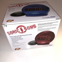 Sonic Bomb Dual Alarm Clock with Bed Shaker BLACK Sonic Alert Vibrating Alarm - £25.82 GBP