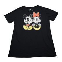 Disney Shirt Womens 2XL Black Rounf Neck Short Sleeve Mickey Minnie Mous... - £14.68 GBP