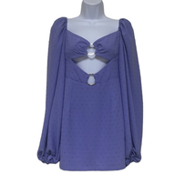 Revolve Rumer Womens S Gypsy A Line Mini Dress Purple Cutouts Long Sleev... - $112.20