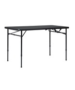 4 Foot Fold-In-Half Adjustable Folding Table For Camping Beach Party, Ri... - £37.91 GBP
