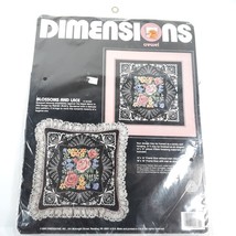 Dimensions Crewel 14"X14" Blossom And Lace Printed Fabric and Needles Only - £12.45 GBP