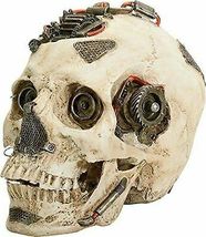 Steampunk Machine Gadget Cream Colored Closed Mouthed Skull Head 7.25"L ... - $35.99