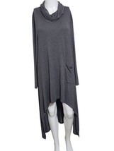 Saga Made In Italy Dress One Size Gray Long Sleeve Cotton Blend Lagenloo... - £31.55 GBP