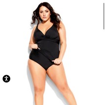NWT City Chic Azores Underwire Tankini Swimsuit - black Size 20 - £54.96 GBP