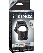 Fantasy C-ringz Rock Hard Ring &amp; Ball Stretcher Black - £13.20 GBP