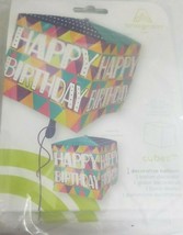 10 Square Happy Birthday balloons - NEW in Packages - £7.85 GBP