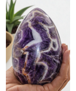 Blue AMETHYST Crystal Fengshui Egg Healing Chakra Stone Reiki Decor Gift... - $187.22
