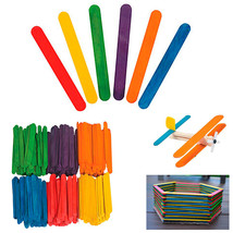 200 Pcs Wood Popsicle Sticks Assorted Colors Wooden Craft Sticks 4-1/2 x... - $21.99