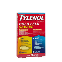 Tylenol Cold + Flu Severe Day &amp; Night Caplets Combo Pack, 24 Ct. Exp 11/... - £11.62 GBP