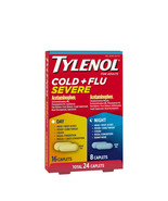 Tylenol Cold + Flu Severe Day &amp; Night Caplets Combo Pack, 24 Ct. Exp 11/... - £11.42 GBP