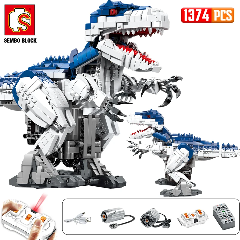 SEMBO BLOCK RC Dinosaur City Jurassic World Model Building Blocks Remote Contr - £105.26 GBP