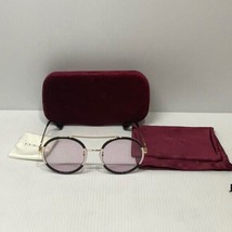 Gucci woman’s sunglasses gg 0061s round pink lenses gold frame - $287.10