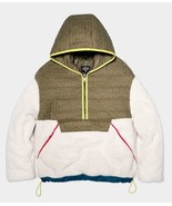 UGG Women&#39;s Iggy Sherpa Half Zip Pullover Olive and White Hoodie Size L - $69.95