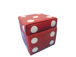 Vintage Set Of 6 Glass Dice Coasters 3 1/4&quot; x 3 1/4&quot; In Soft Red Dice Case - $19.79