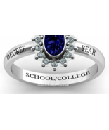 Custom Class Ring for woman Personalized class ring, high shool ring, cl... - £100.24 GBP