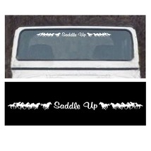 Windshield Decal SADDLE UP Running Horse Fits Wrangler stable 4x4 truck PINK - £12.54 GBP