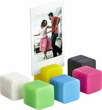 NEW Insignia Cube Photo Stands 6-Count Rubber Multicolored Picture Holder - £4.08 GBP
