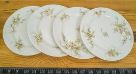 Vintage Conjunto De 4 Theodore Haviland Limoges Porcelana 7&quot; Salad Plato Postre - £86.84 GBP