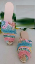 Women Mules embroidered Soft flat embroidery work US Size 6-10 DLY Magic... - $33.14