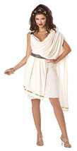 California Costumes Women&#39;s Deluxe Classic Toga Adult, Cream, Large - £57.29 GBP