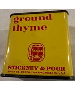 Vintage Stickney &amp; Poor Ground Thyme 7/8 oz spice tin, Great colors &amp; gr... - $27.90 CAD