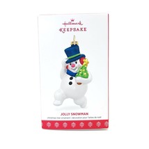 2017 Hallmark Keepsake Ornament Jolly Snowman Blown Glass Christmas - £15.81 GBP