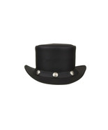 Black Unisex El Dorado Coachman Top Hat RLT-A Leather 5&quot; Crown  - £66.84 GBP