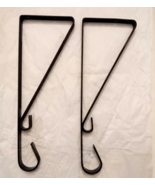 Metal Shelf Bracket LOT of 2 Distressed Black 4.5&quot; x 12&quot; Interior Home D... - €12,85 EUR