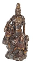 PTC 10.5 Inch Water and Moon Kwan Yin Hindu Resin Statue Figurine - $47.51