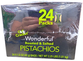 Wonderful Pistachios Roasted and Salted 24 x 1.5 Oz Variety Pack EXP 05/... - $27.96