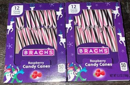 Brachs ~ Raspberry Candy Cane Christmas 5.3 oz 24-Canes ~ 2-Pack ~ 04/2026 - £12.46 GBP