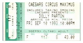 Dolly Parton Concert Ticket Stub Septembre 10 1993 Atlantique Ville Neuf... - £32.71 GBP