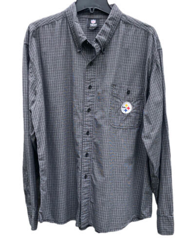 Vintage Pittsburgh Steelers Button Down Shirt Sz Mens LARGE official NFL Apparel - £21.52 GBP