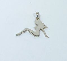 Long-Hair Female Body Pendant 925 Sterling Silver, Handmade Female Form Pendant - £45.61 GBP