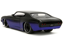 1971 Chevrolet Chevelle SS Black and Blue "Pink Slips" Series 1/24 Diecast Model - £32.14 GBP